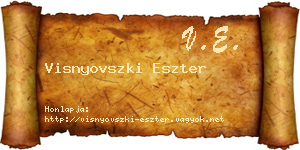 Visnyovszki Eszter névjegykártya